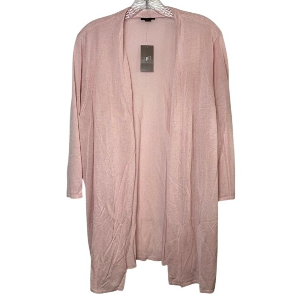 NWT J. Jill Women's Pink Open Front Lightweight Long Cardigan Sweater 2X $89